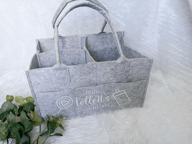 Baby essentials felt caddy - Grey